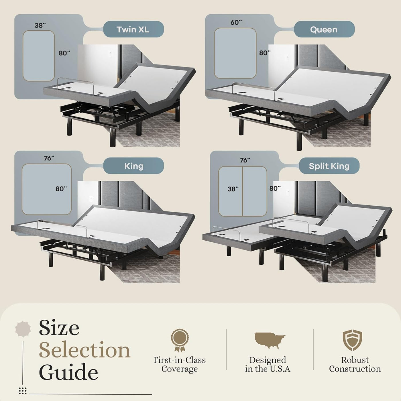Sven & Son Classic Adjustable Bed Base, Head and Foot Lift - Twin XL - $420