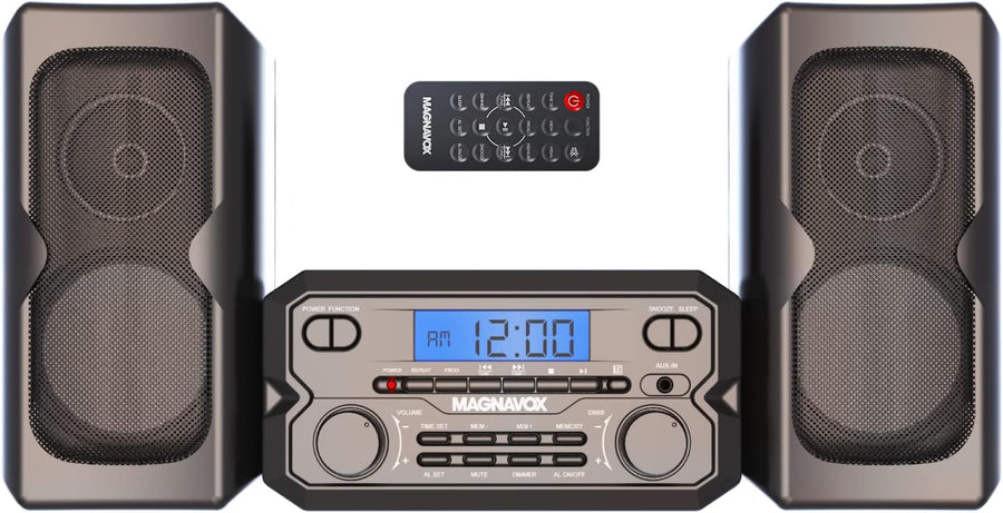Magnavox MM435M-BK 3-Piece Compact CD Shelf System with Digital FM Stereo Radio - $40