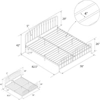 Novogratz Bushwick Metal Platform Bed Frame with Headboard, King, Gunmetal Grey - $140