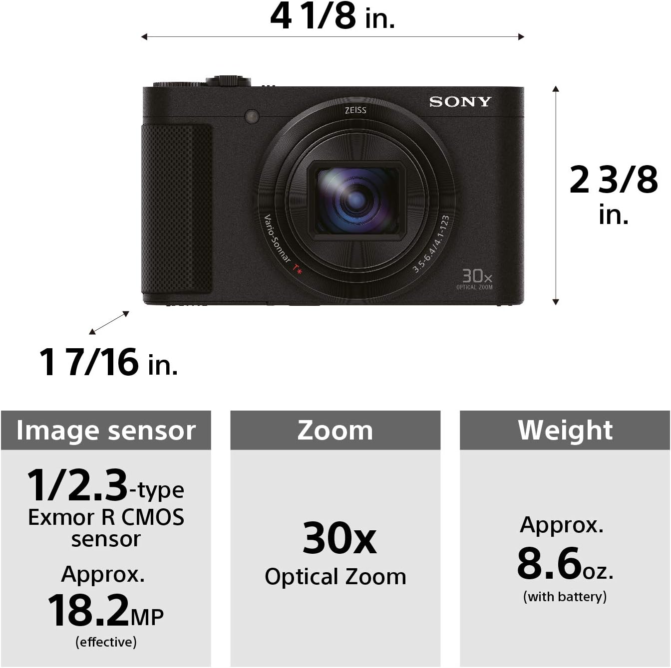 Sony DSCHX80/B High Zoom Point & Shoot Camera - $235i