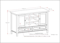 SIMPLIHOME Warm Shaker SOLID WOOD 47 Inch Wide Transitional TV Media Stand - $255