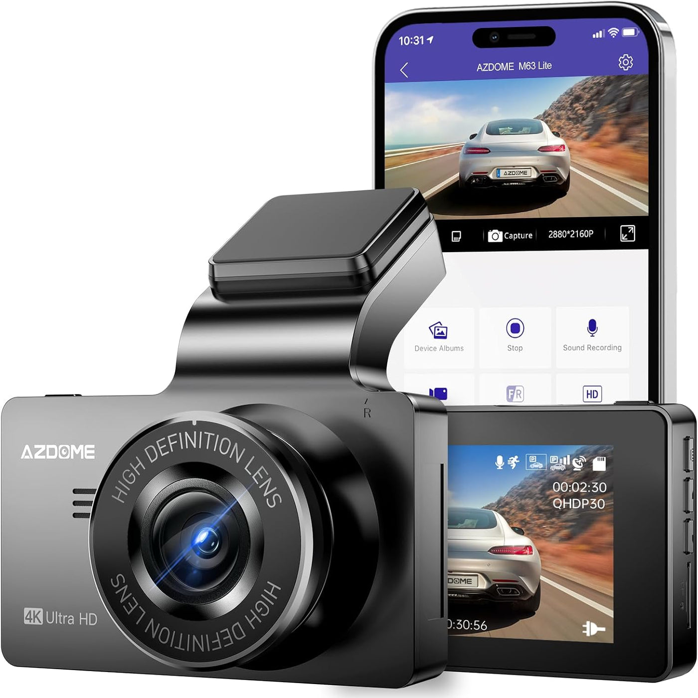 AZDOME 4K Dash Cam with WiFi App Control, 3'' IPS Screen Dashboard Cam ·  DISCOUNT BROS
