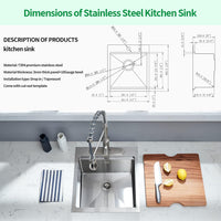 EcoChannels Kitchen Sink, 17 x 19 Inch Drop-in Bar Sink - $120