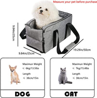 Foldable Dog Car Seat, Small/Medium Pet Booster Seat, Gray - $10
