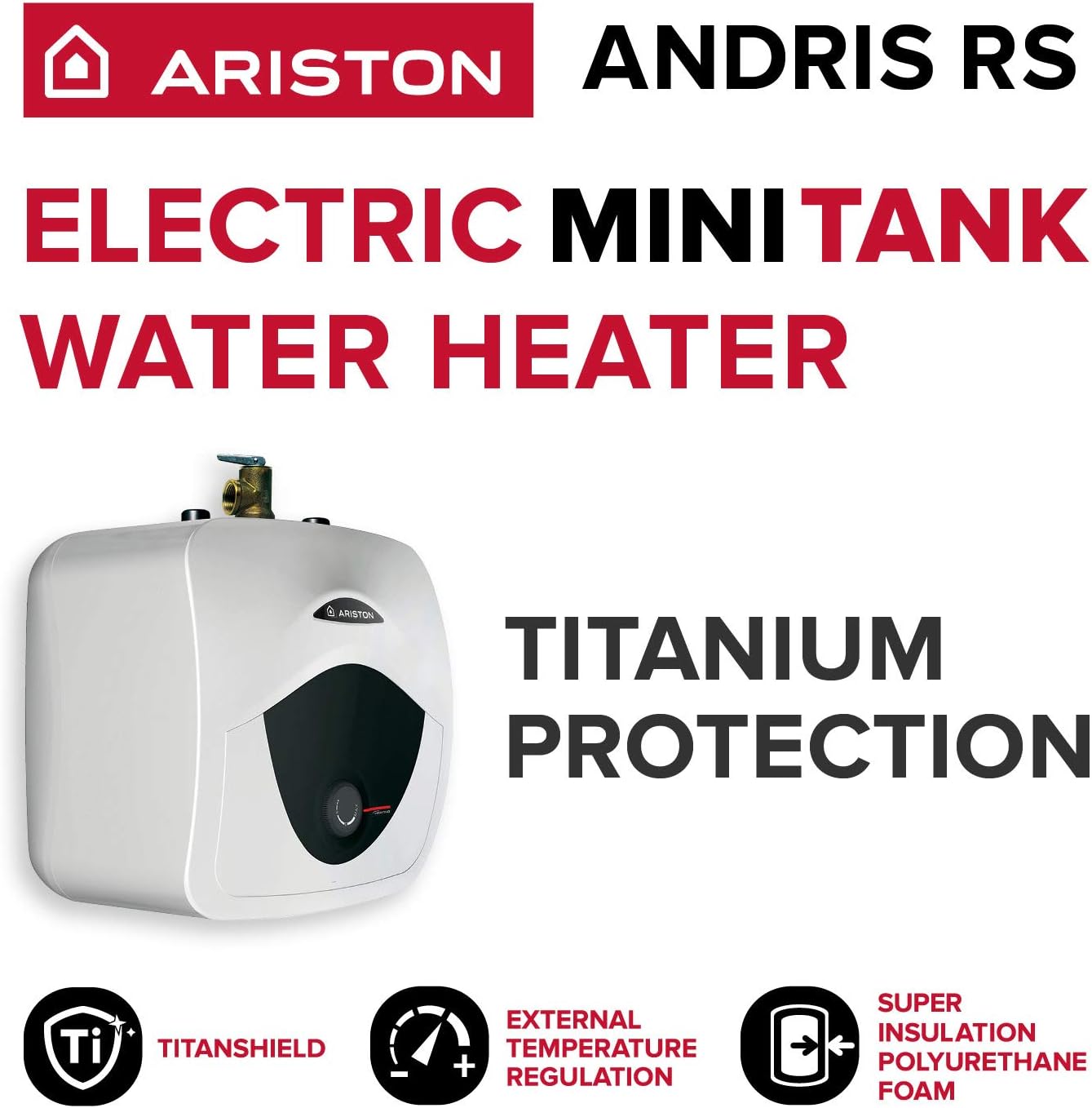 Ariston Andris 2.5 Gallon 120-Volt Corded Point of Use Mini-Tank Water Heater - $100