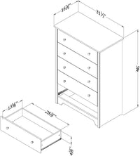 South Shore Vito Collection 5-Drawer Dresser, Chocolate with Matte Nickel Handles - $100