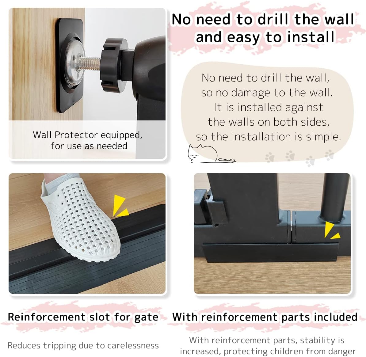 Lumizone Extra Tall Pet Gate 61.02" High Pressure Mounted 34.06"-38.38" Extra Wide - $120