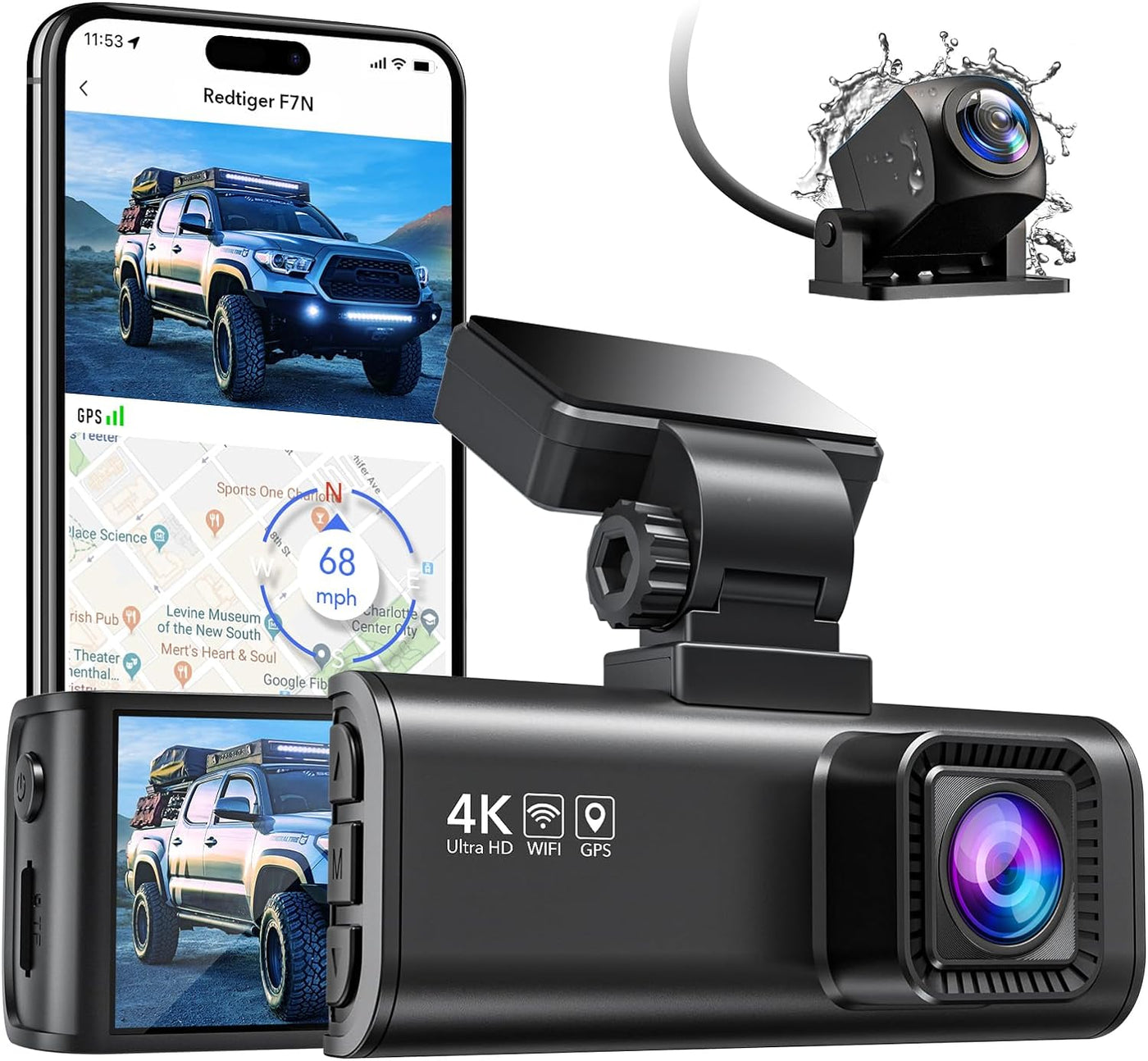 REDTIGER F7N 4K Dash Cam Front and Rear - $120 · DISCOUNT BROS