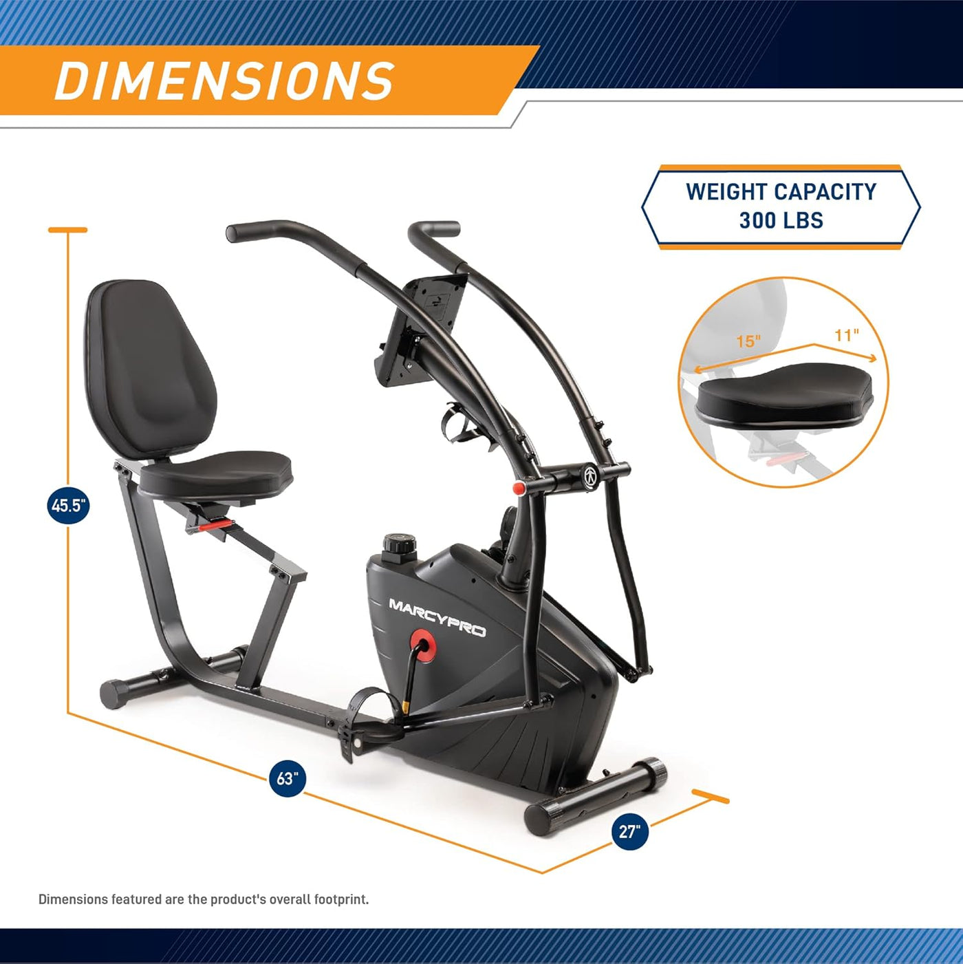 Marcy Dual Action Cross Training Recumbent Exercise Bike with Arm Exercisers - $240