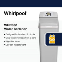 Whirlpool WHES30E 30,000 Grain Softener | Salt & Water Saving Technology - $415