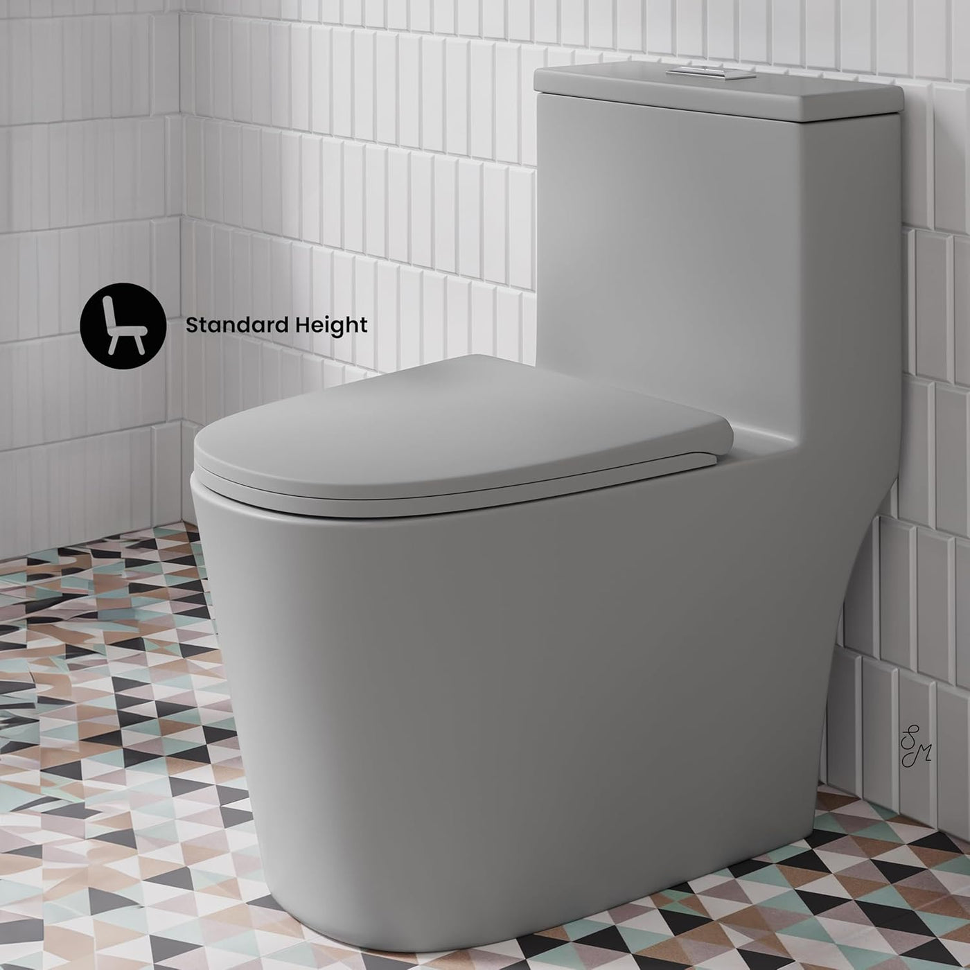 Swiss Madison Dreux One Piece Toilet, Modern Toilet in Matte Grey - $230