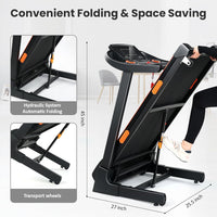 3.5 HP Treadmill with Auto Incline, Heavy Duty 15% Incline, 300 lb Weight Capacity - $260