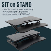 TechOrbits Standing Desk Converter-32-inch Height Adjustable - $70