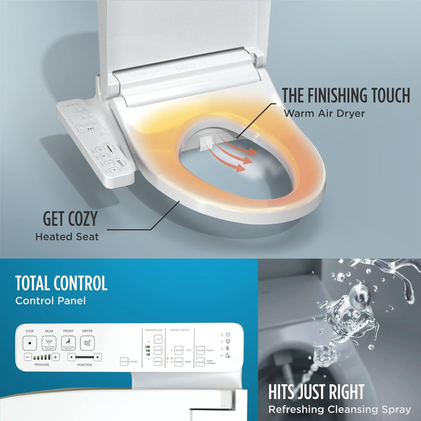 TOTO WASHLET KC2 Electronic Bidet Toilet Seat with Heated Seat and SoftClose Lid - $195