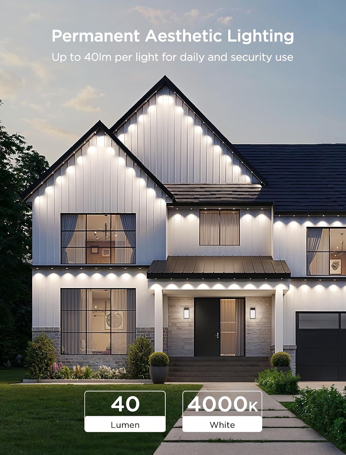 Govee Permanent Outdoor Lights 2, 100ft RGBIC Outdoor Lights with 72 LED Lights - $200