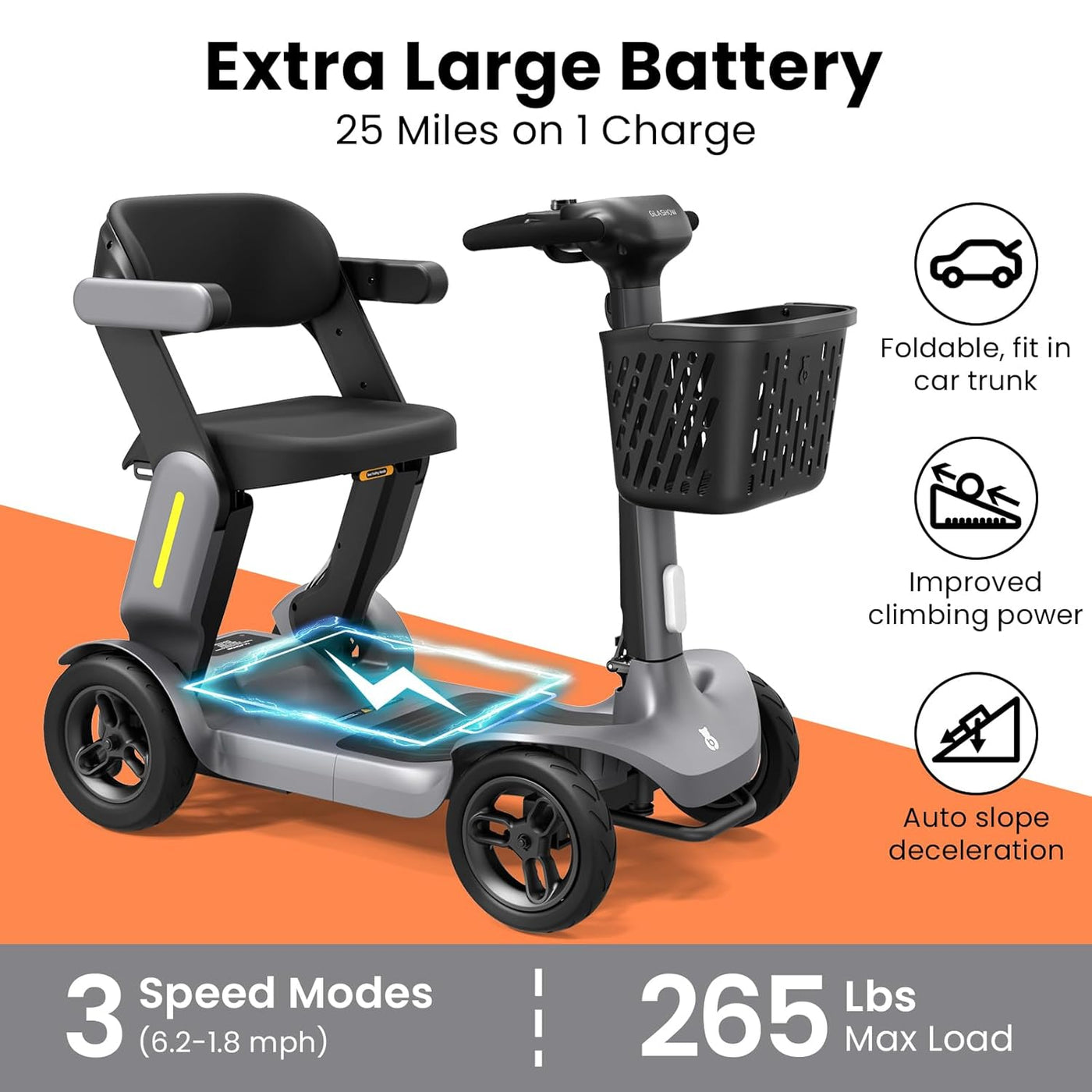 Foldable Mobility Scooter - Electric Scooter with Seat for Adults - $780