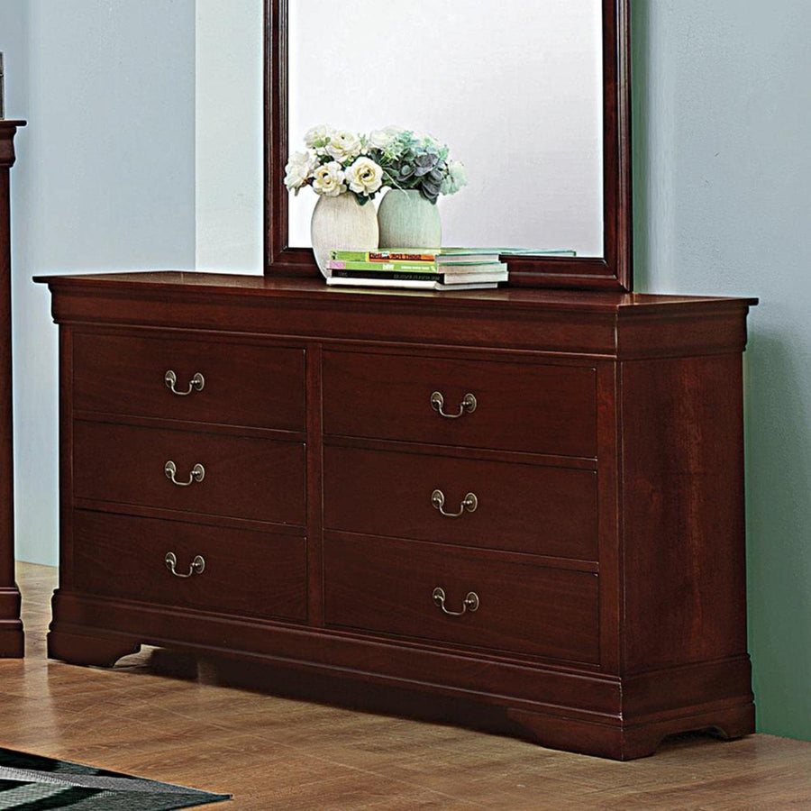 Coaster Furniture Louis Philippe 6-Drawer Dresser Red Brown - $405