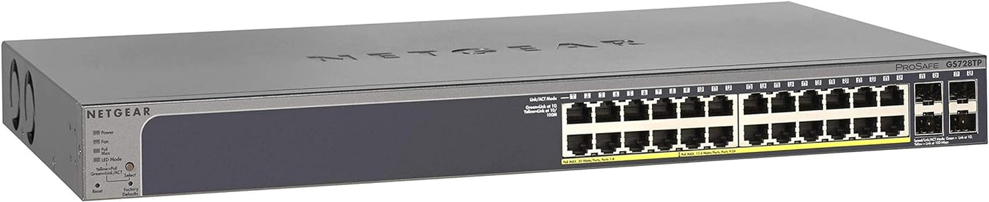 NETGEAR 28-Port PoE Gigabit Ethernet Smart Switch (GS728TP) - $210