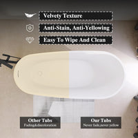 59" High-back Acrylic Freestanding Bathtub, cUPC Certified - $600