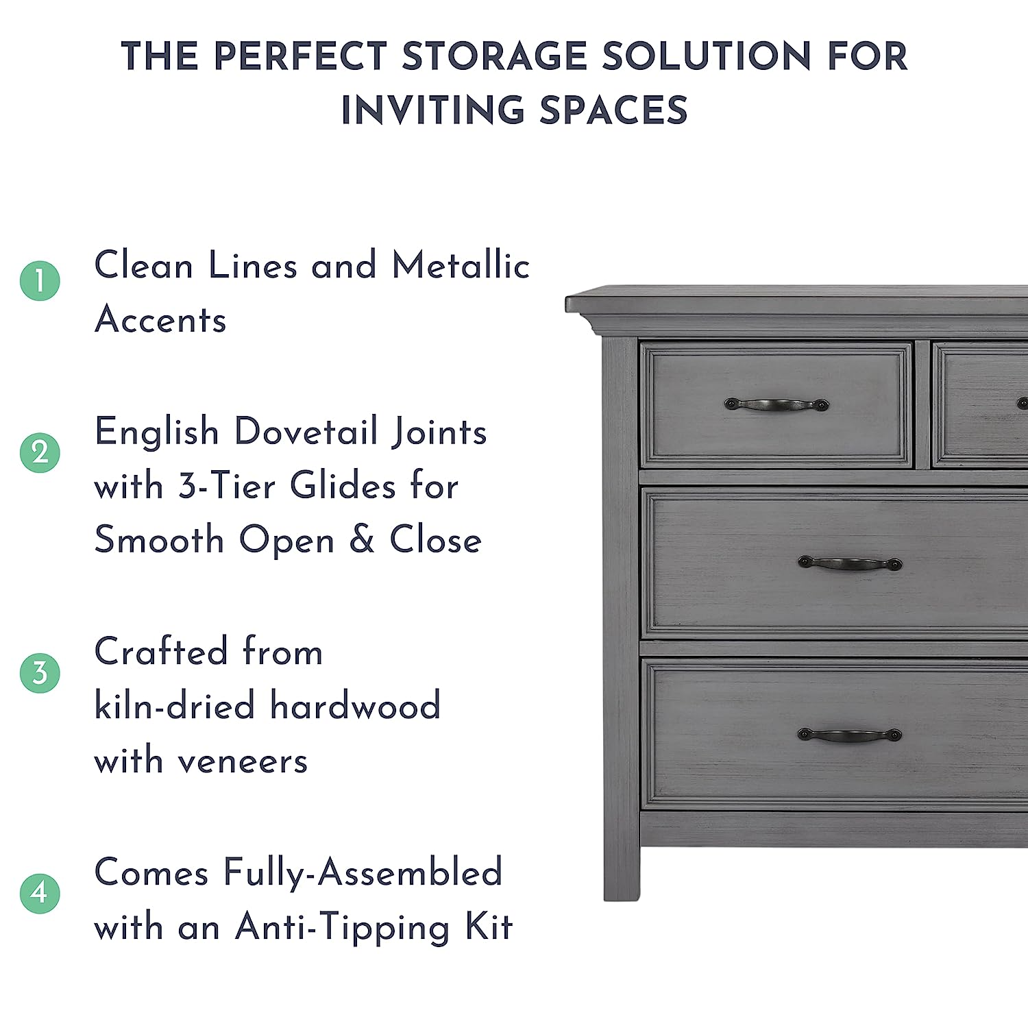 Evolur Belmar Double Dresser in Rustic Grey - $600