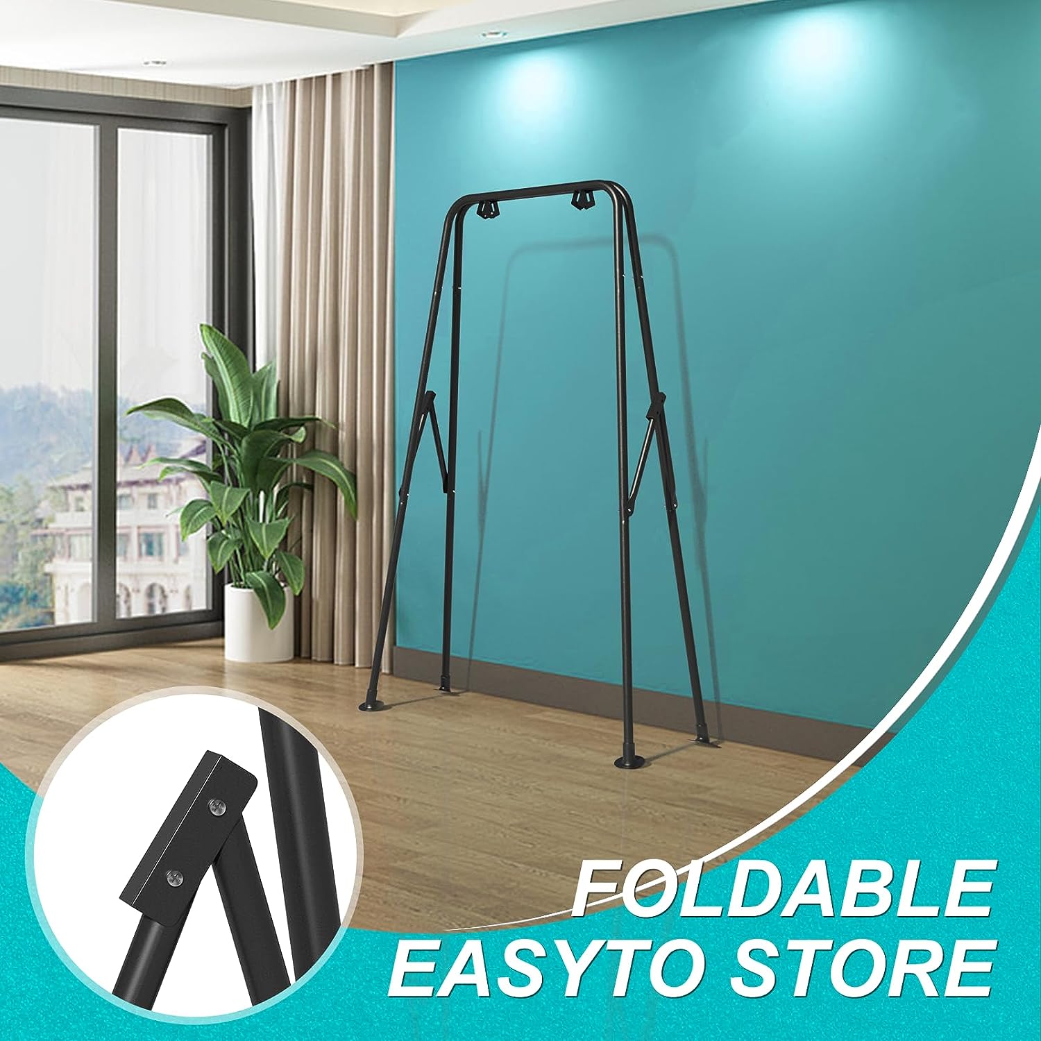 Foldable Children's Swing Stand, Heavy-Duty Metal Swing Frame for Kids - $55