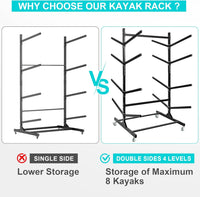 Heavy-Duty Kayak Storage Rack, Adjustable Kayak Rack for Indoor & Outdoor Use - $125