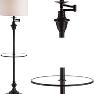 JONATHAN Y JYL3055C Cora 60" Metal/Glass LED Side Table and Floor Lamp - $80