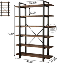 Solid Wood Bookcase and Book Shelves Wood and Metal Shelving Unit 5 Tier - $170