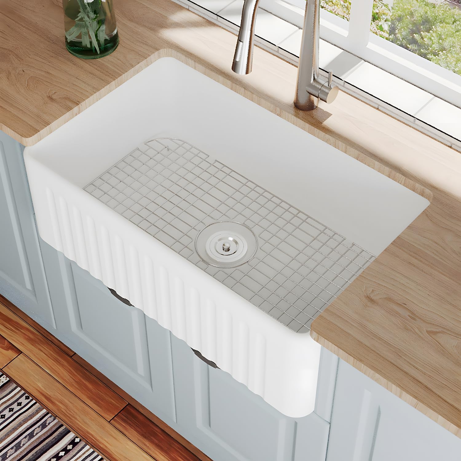 DeerValley Farmhouse Sink, 30 inch White Kitchen Sinks, Single Bowl - $170