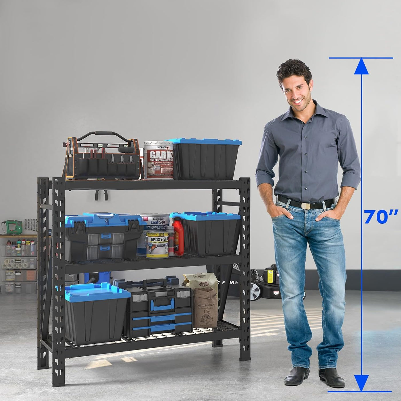 FLEXIMOUNTS Garage Shelving, 3Tier Adjustable Shelf 120 · DISCOUNT BROS