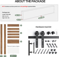 FREDBECK 36in x 80in Glass Barn Door Glass Door with 6.6FT Barn Door Hardware Kit - $150