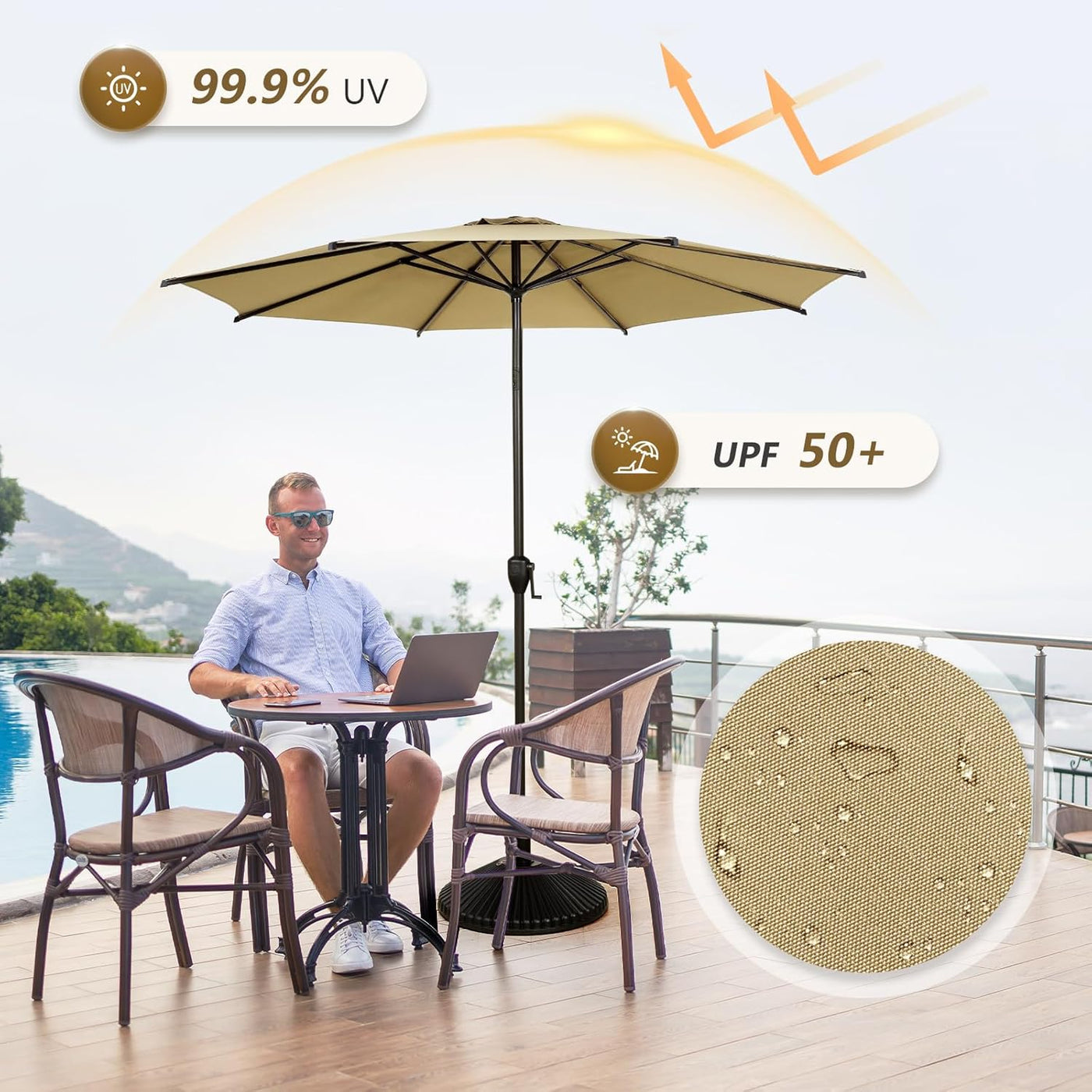 Abba Patio 9FT Lyon Outdoor Patio Umbrella Outdoor Table Umbrella - $30