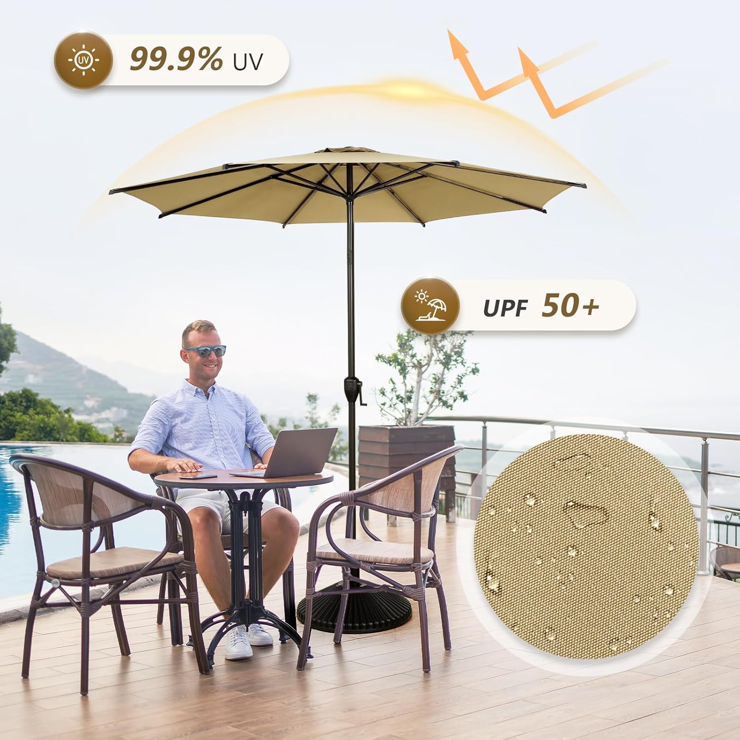 Abba Patio 9FT Lyon Outdoor Patio Umbrella Outdoor Table Umbrella - $30