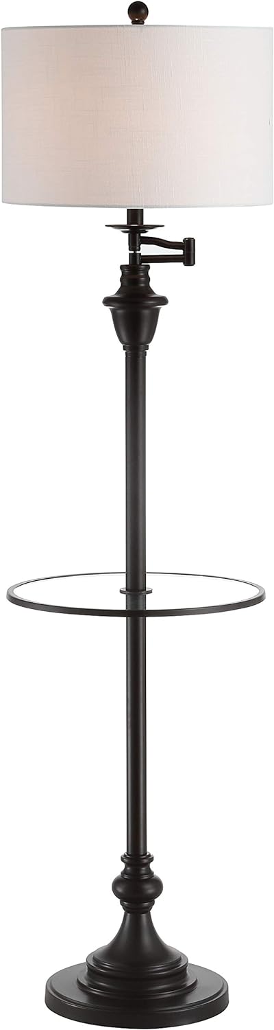 JONATHAN Y JYL3055C Cora 60" Metal/Glass LED Side Table and Floor Lamp - $80