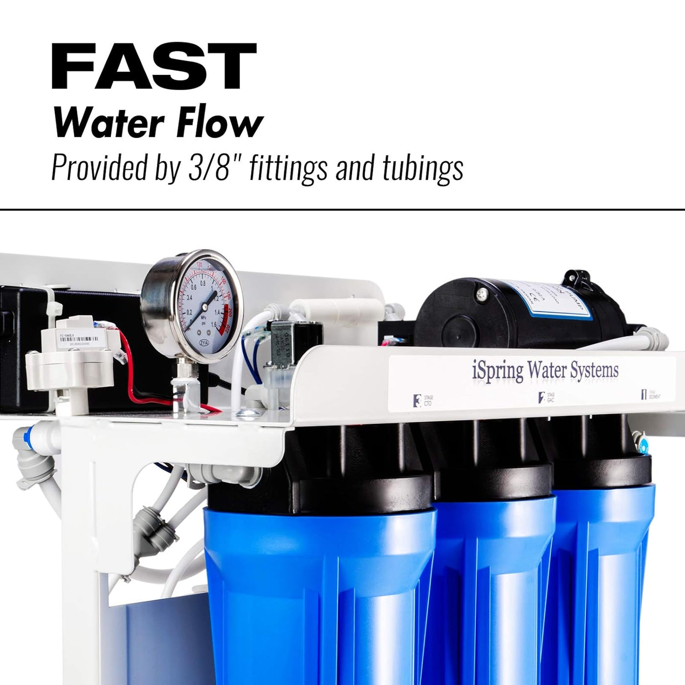 iSpring RCB3P Reverse Osmosis RO Water Filtration System, 300 GPD, Tankless - $330