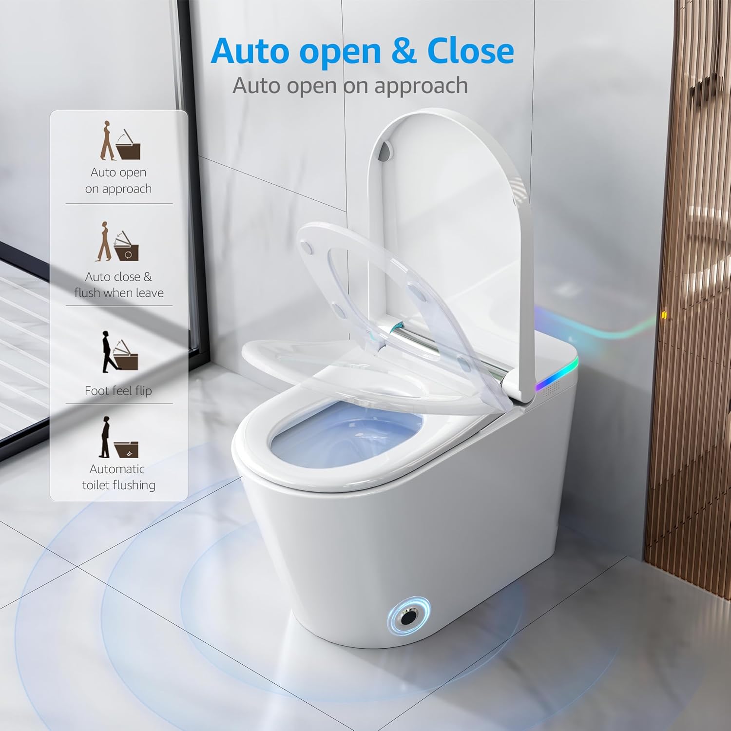 Tankless Smart Toilet with Bidet Built In, Heated Seat, Warm Water and Dry - $300