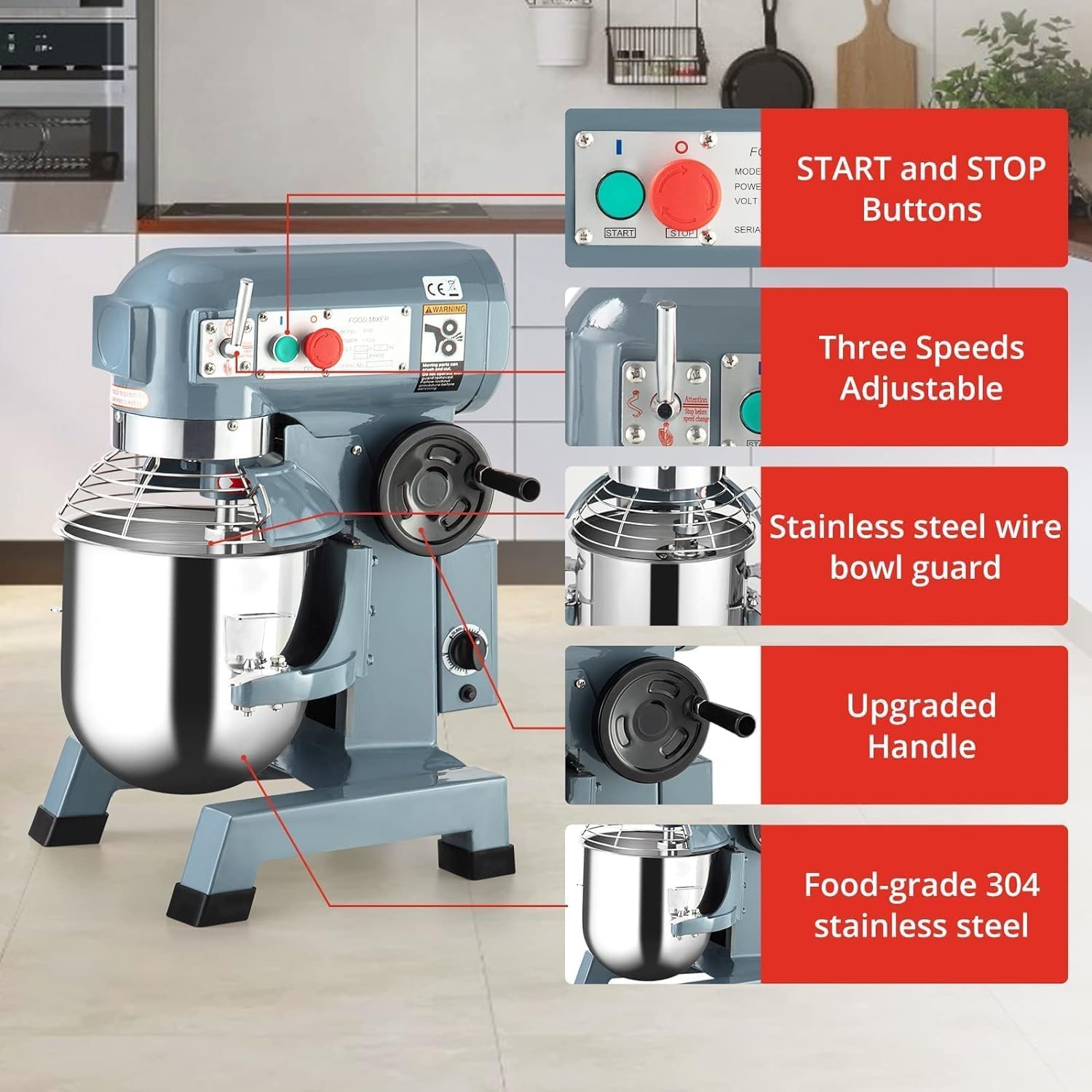 10QT Commercial Food Mixer with Timing Function, Heavy Duty Commercial Mixer - $330