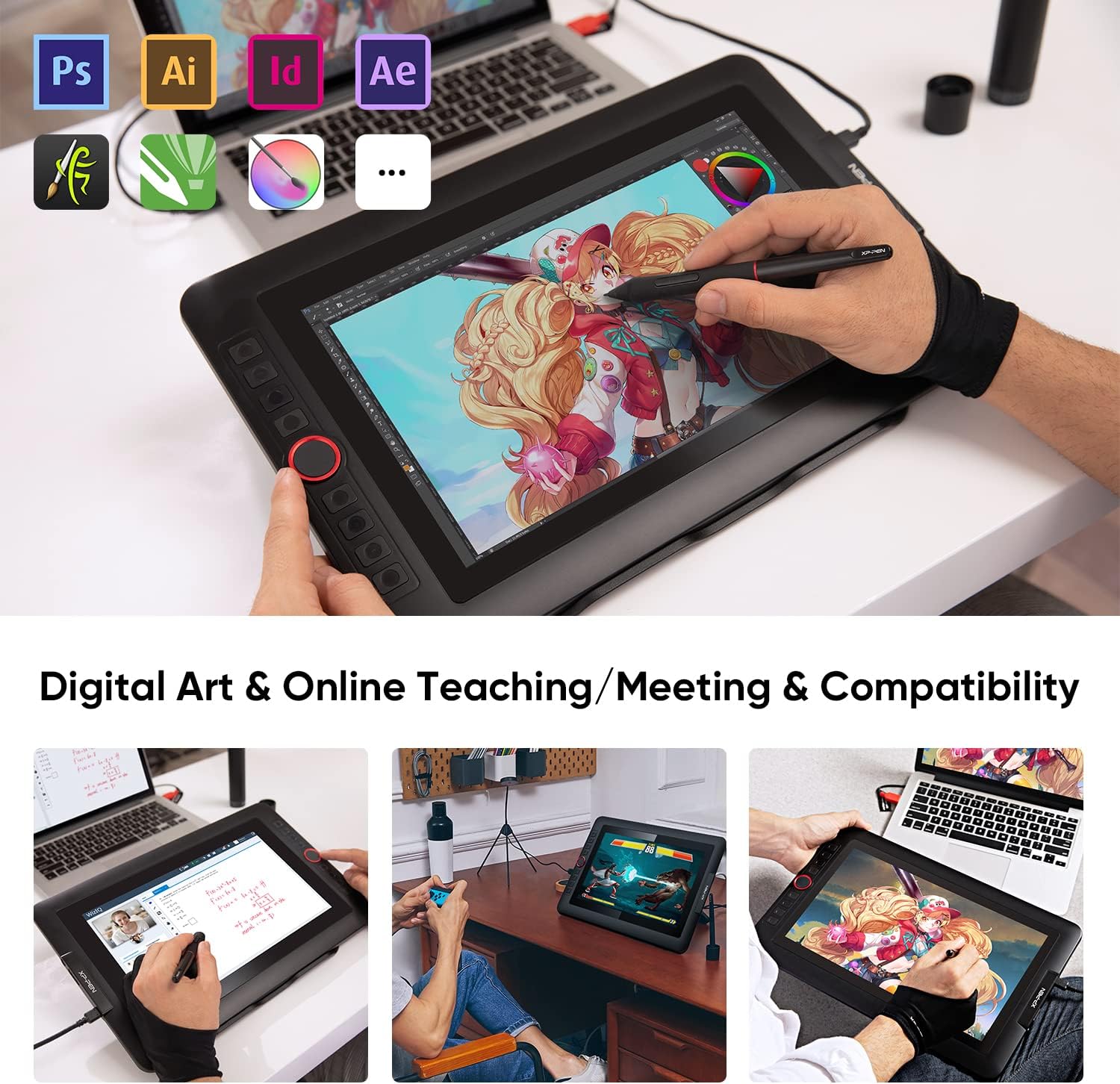 XPPen Drawing Tablet with Screen Full-Laminated Graphics Monitor