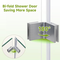 Bifold Shower Door, 34" W x 72" H, 1/4" Tempered Glass Shower Door, Brushed Nickel - $180