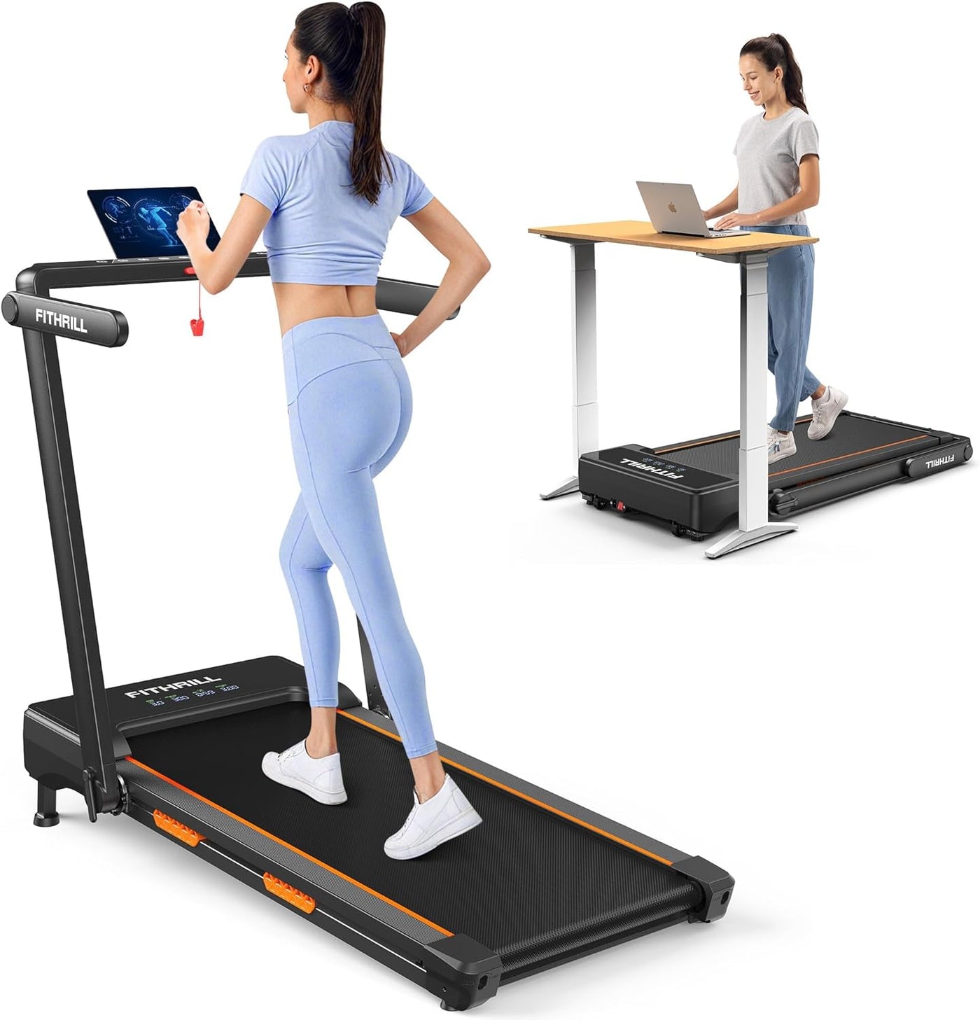 Walking Pad Treadmill with Auto Incline, 300LBS Weight Capacity Under Desk - $300