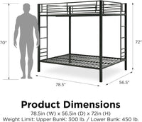 DHP Full Kids Metal Bunk Bed, Black - $170