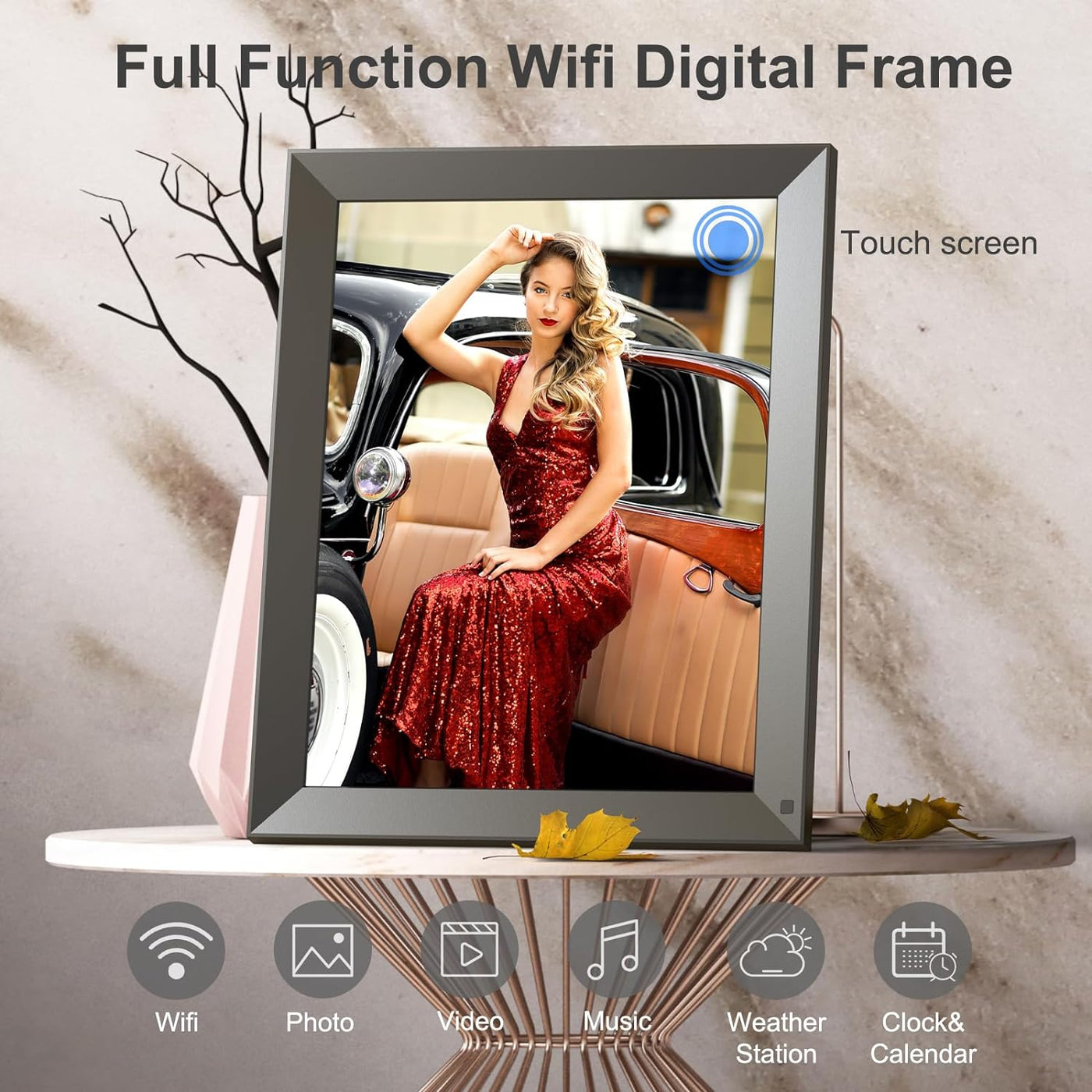 FULLJA WiFi Large Digital Photo Frame 15 inch - Smart Digital Picture Frame, 32GB - $115