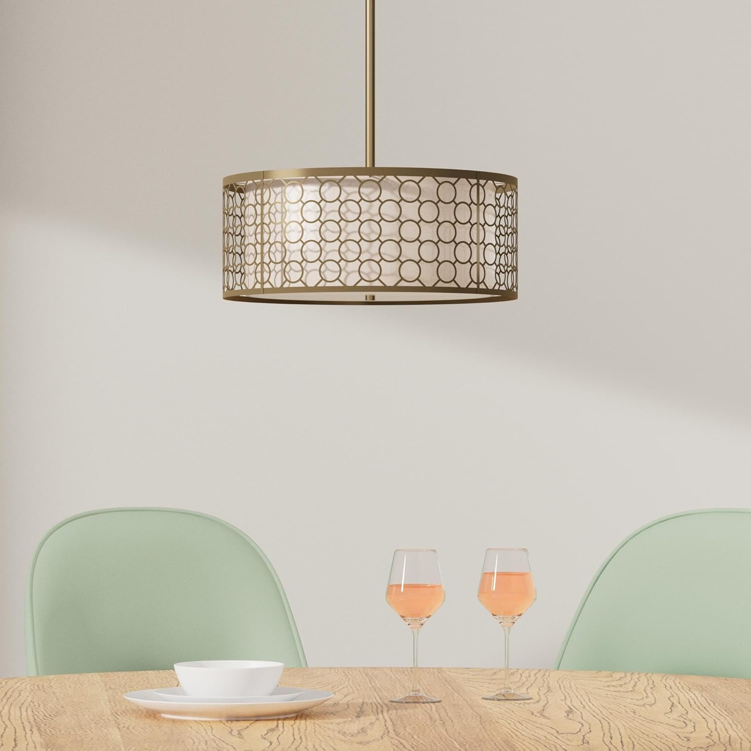 SAFAVIEH Lighting Collection Giotta Farmhouse Antique Gold 18-inch Diameter - $55