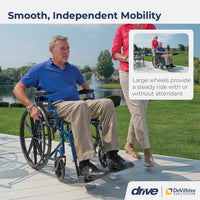 Drive Medical Blue Streak Wheelchair with Flip Back Desk Arms, Elevating Leg Rests - $85