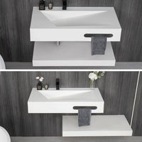 Gesipor 32"x19" Wall Mount Bathroom Vanity with Sink Stone Resin - $300