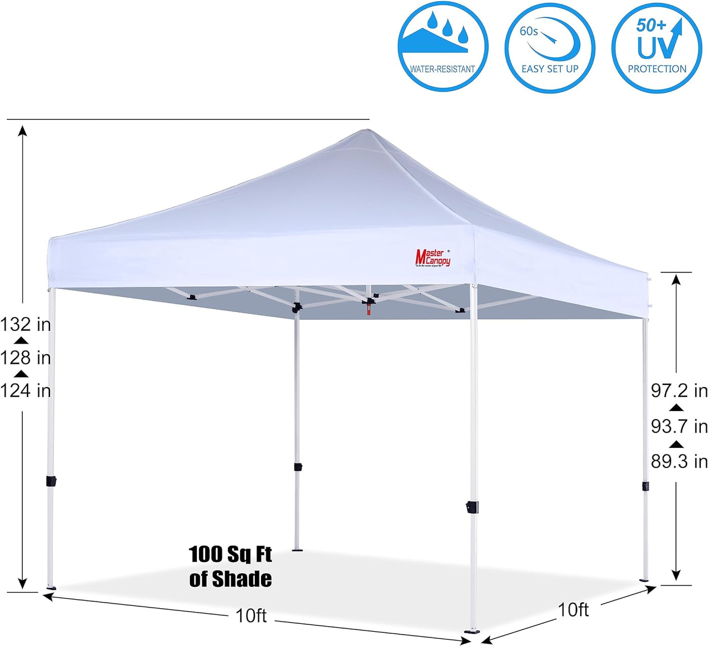 MASTERCANOPY Pop Up Canopy Tent Commercial Grade 10x10 Instant Shelter - $120