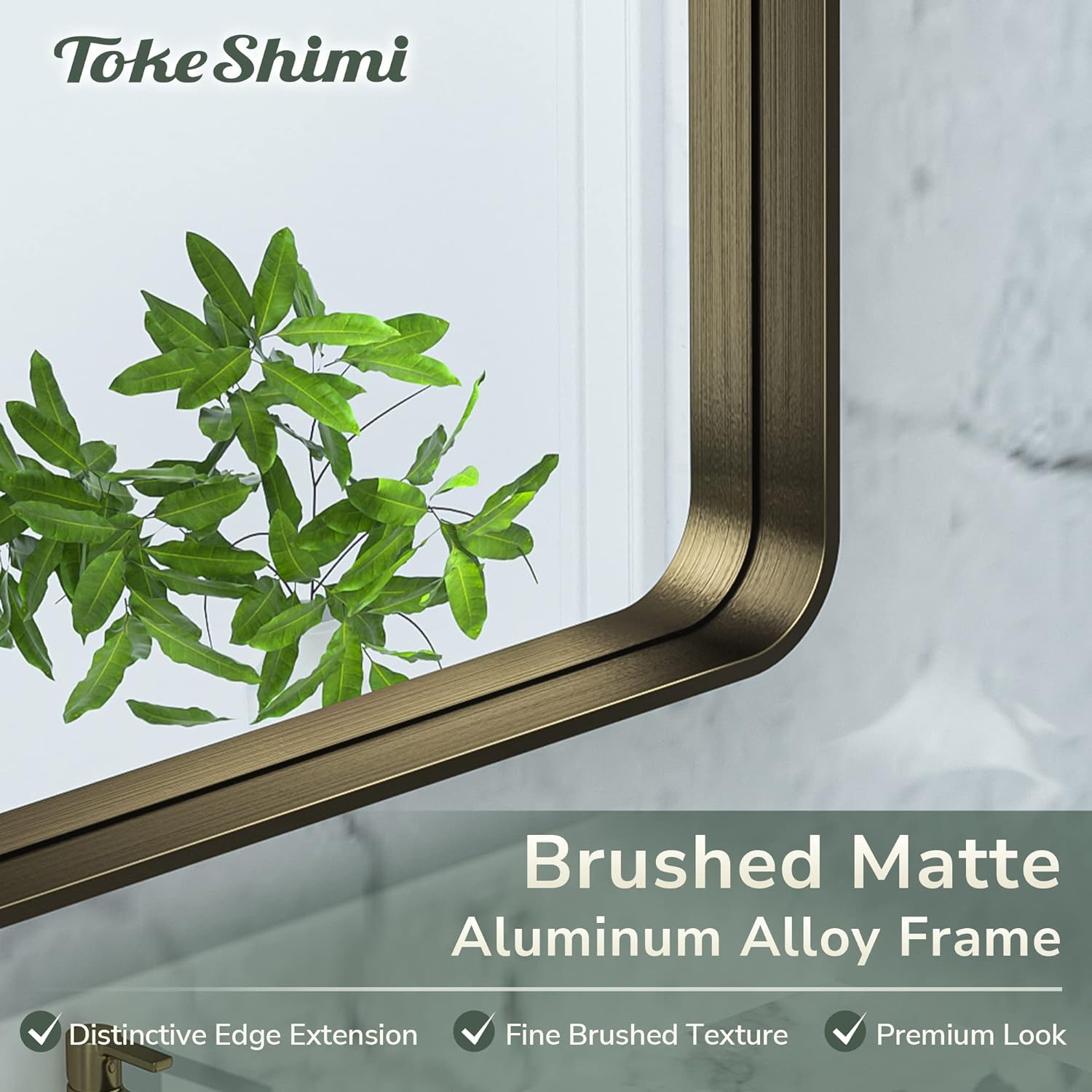 TokeShimi 40 x 30 Inch Bronze Bathroom Wall Mirror Farmhouse Mirror - $100