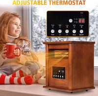 Electric Infrared Space Heater, 3 Heat Settings, 12H Timer, 1500W - $80