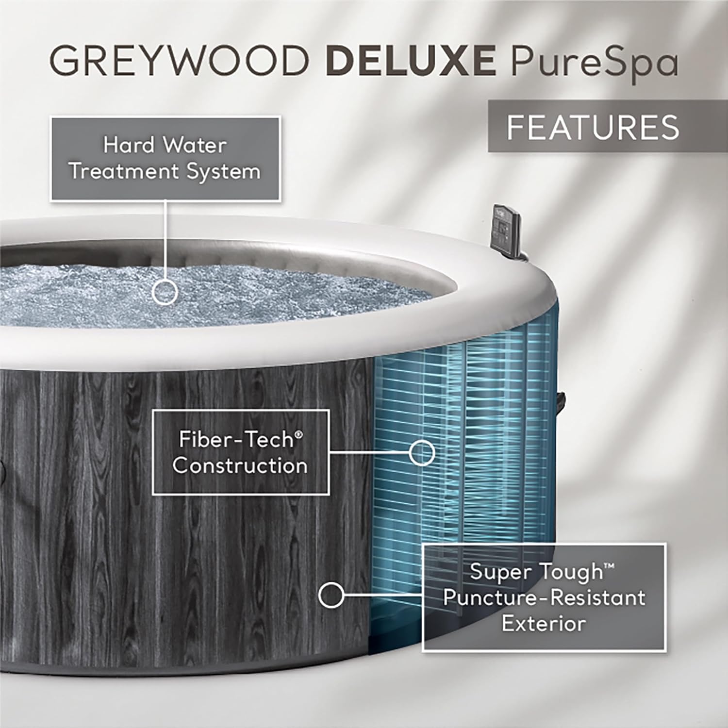 INTEX 28439EP PureSpa Greywood Deluxe Inflatable Spa Set - $360