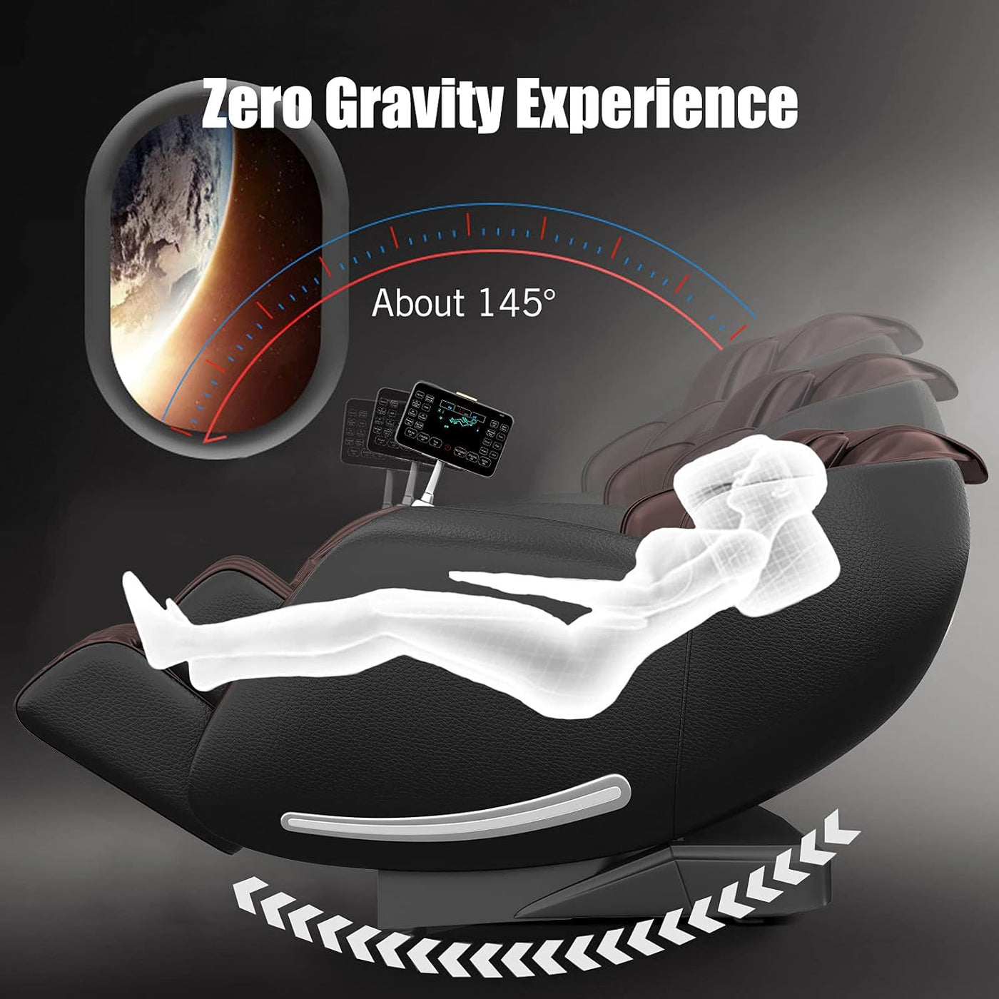 Real Relax  Full Body Zero Gravity SL-Track Shiatsu Massage Recliner Chair (Brown) - $1275